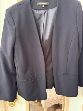 Ellen Tracy Dark Navy Open-Front Jacket